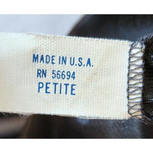 Vtg Joie De Vie Nylon Satin Nightgown Plunging Lace High Slit Sexy Black Petite - Picture 16 of 16